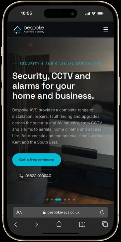 Bespoke AVS mobile screenshot
