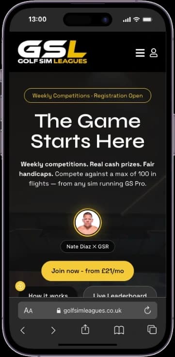 Golf Sim Leagues mobile screenshot