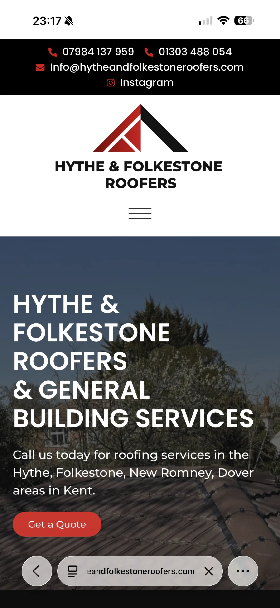 Hythe & Folkestone Roofers mobile screenshot